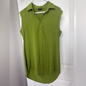 JOSEPH Lime Green Sleeveless Silk Blouse - like NEW